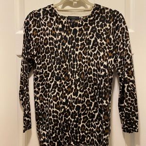 J. Crew Leopard Print Merino Wool Tippi Sweater